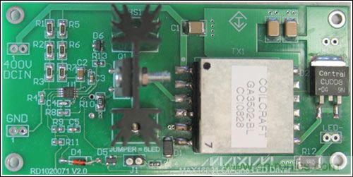LED驅動器參考設計,1.9英寸 x 3.9英寸,雙層板