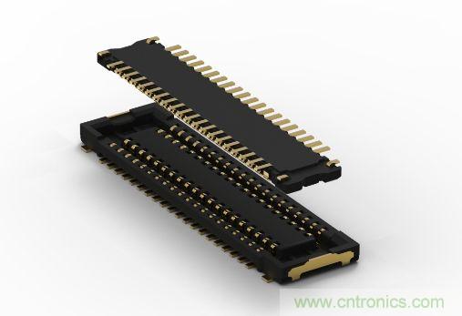 圖題:TE新一代0.4毫米細(xì)間距板對(duì)板連接器