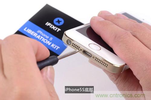 土豪金iPhone 5S拆解:內部結構升級,維修難度增加