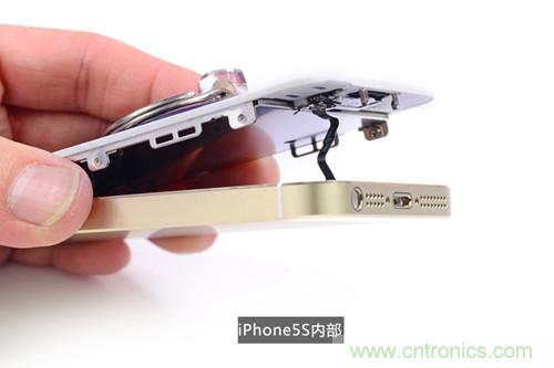 土豪金iPhone 5S拆解:內部結構升級,維修難度增加