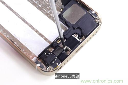 土豪金iPhone 5S拆解:內部結構升級,維修難度增加
