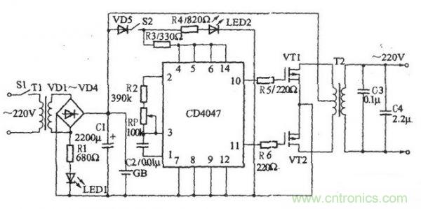 推薦:一款簡(jiǎn)單的逆變電源電路設(shè)計(jì)方案