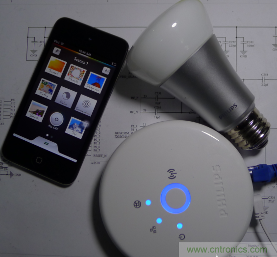 三個組合(控制盒、Hue 燈泡、iOS 的 APP)