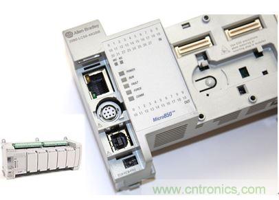 圖1:Allen-Bradley Micro850可編程邏輯控制器(PLC)的價格約為500美元,是高度堅固、可配置、隔離性和易用性方面的標桿,盡管有PC/嵌入式計算設備的競爭,仍在工廠自動化領域中保持著強勢地位。