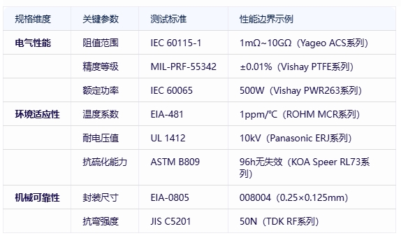 電阻器分類、規格要素及全球頭部廠商對比分析