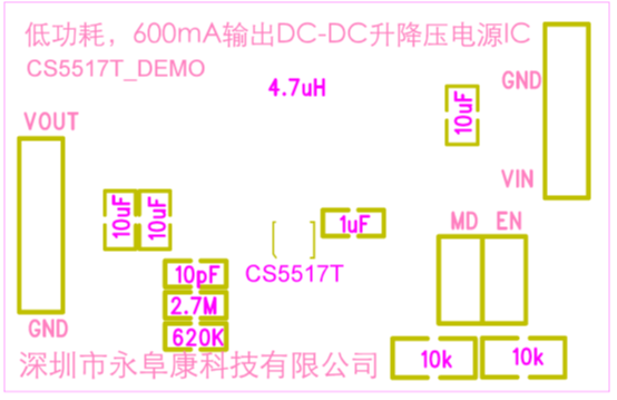 如何運用升降壓芯片CS5517實現鋰電池穩定輸出3.3V/3.6V(1.2-5V)的電壓? 如何運用升降壓芯片CS5517實現鋰電池穩定輸出3.3V/3.6V(1.2-5V)的電壓?