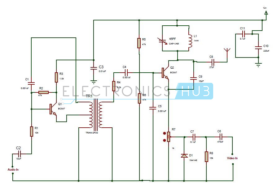 電視發(fā)射器電路 電視發(fā)射器電路